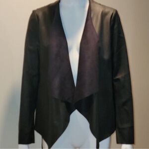 Zara Black  Blazer faux leather jacket sz small